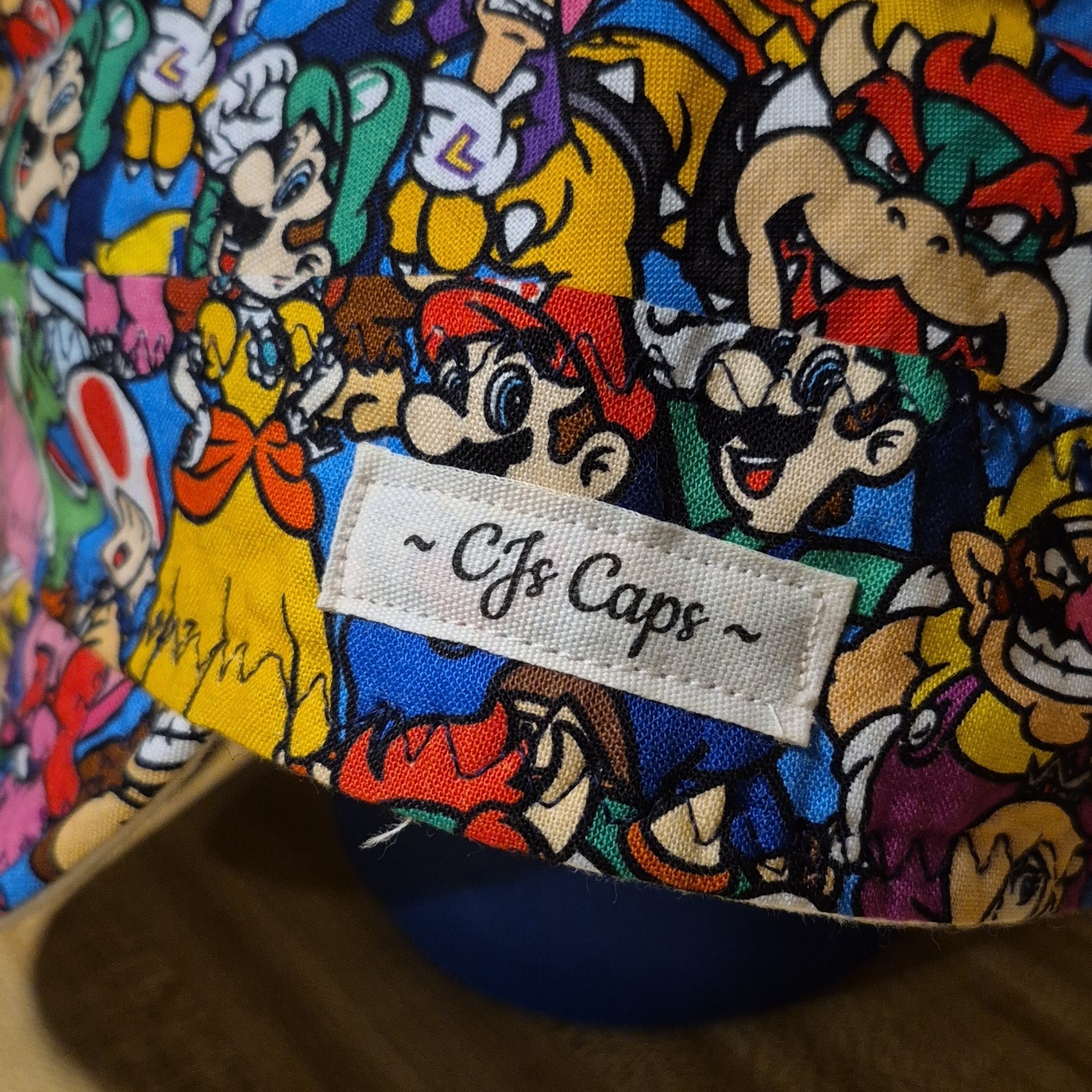 Cjs Caps Handmade Multicolor Welding Construction Cap Super Mario Cartoon Cotton