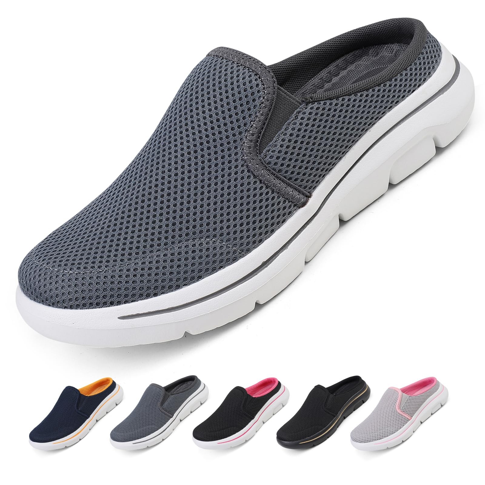 Men's Slip-on Mules Half Sneakers Casual Walking Shoes Outdoor Backless Sneakers