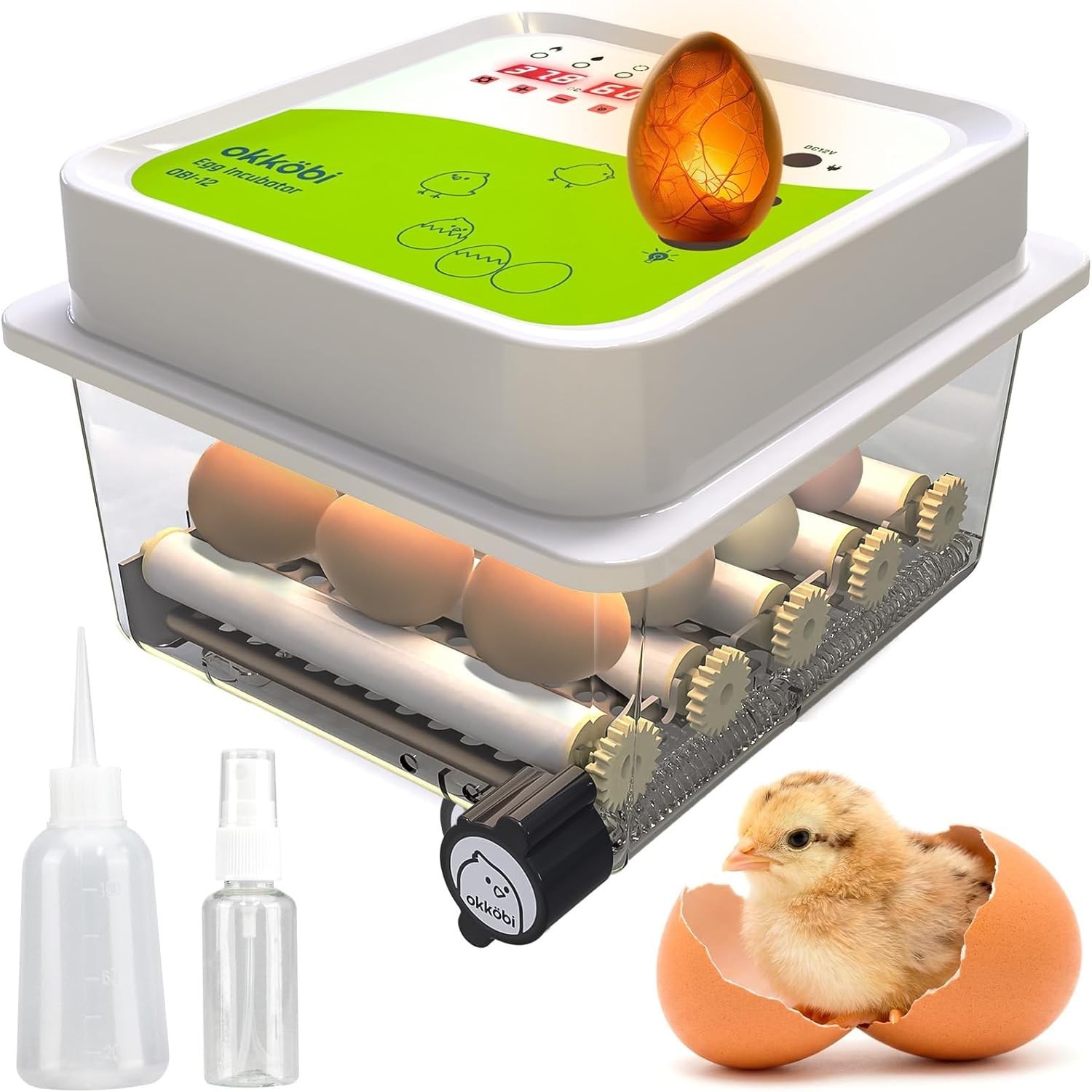 OBI-12 Egg Incubators for Hatching Eggs – Incubator for 12 Eggs with Automatic E