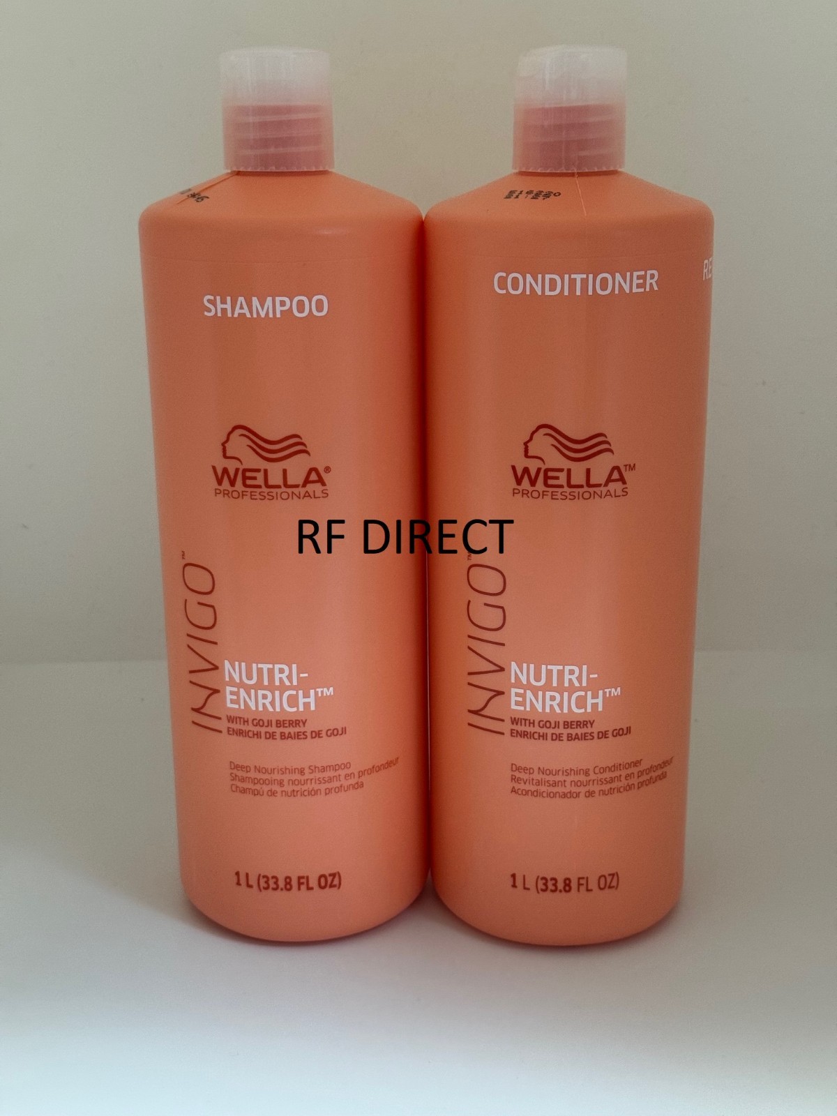 Wella Invigo Nutri Enrich Shampoo and Conditioner 33.8 oz Duo + 2 free pumps NEW