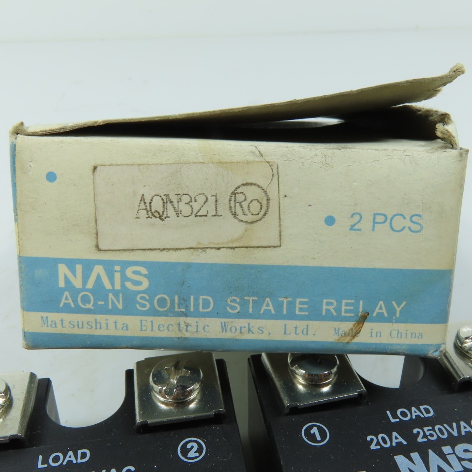 NAiS AQN321 Solid State Relay 20A 250VAC 4-32VDC Input Pair