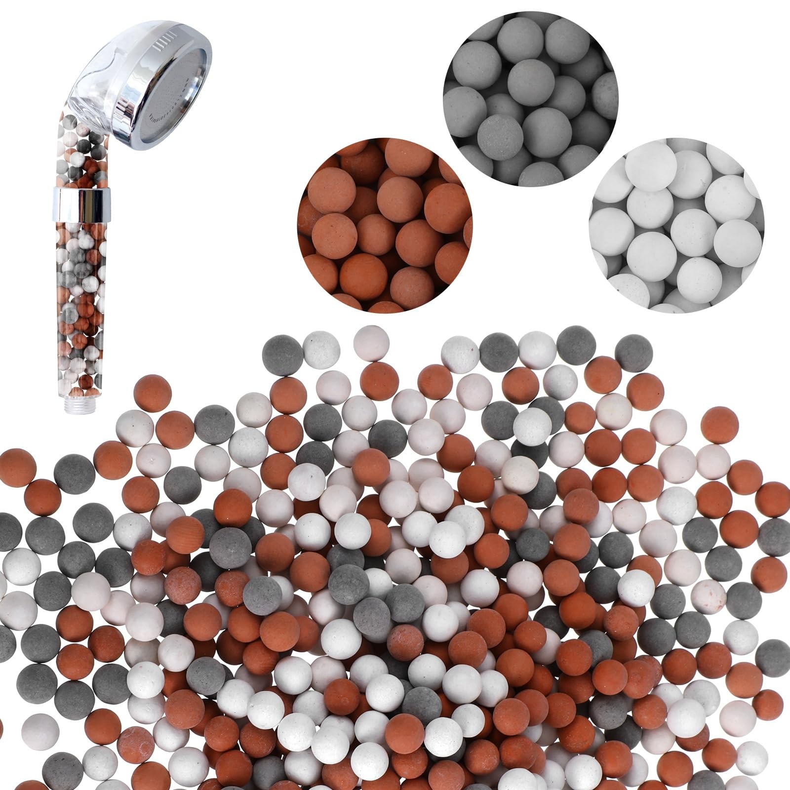 HekouJiub 3 Packs Shower Envy Refills，Mineral orange, white and gray