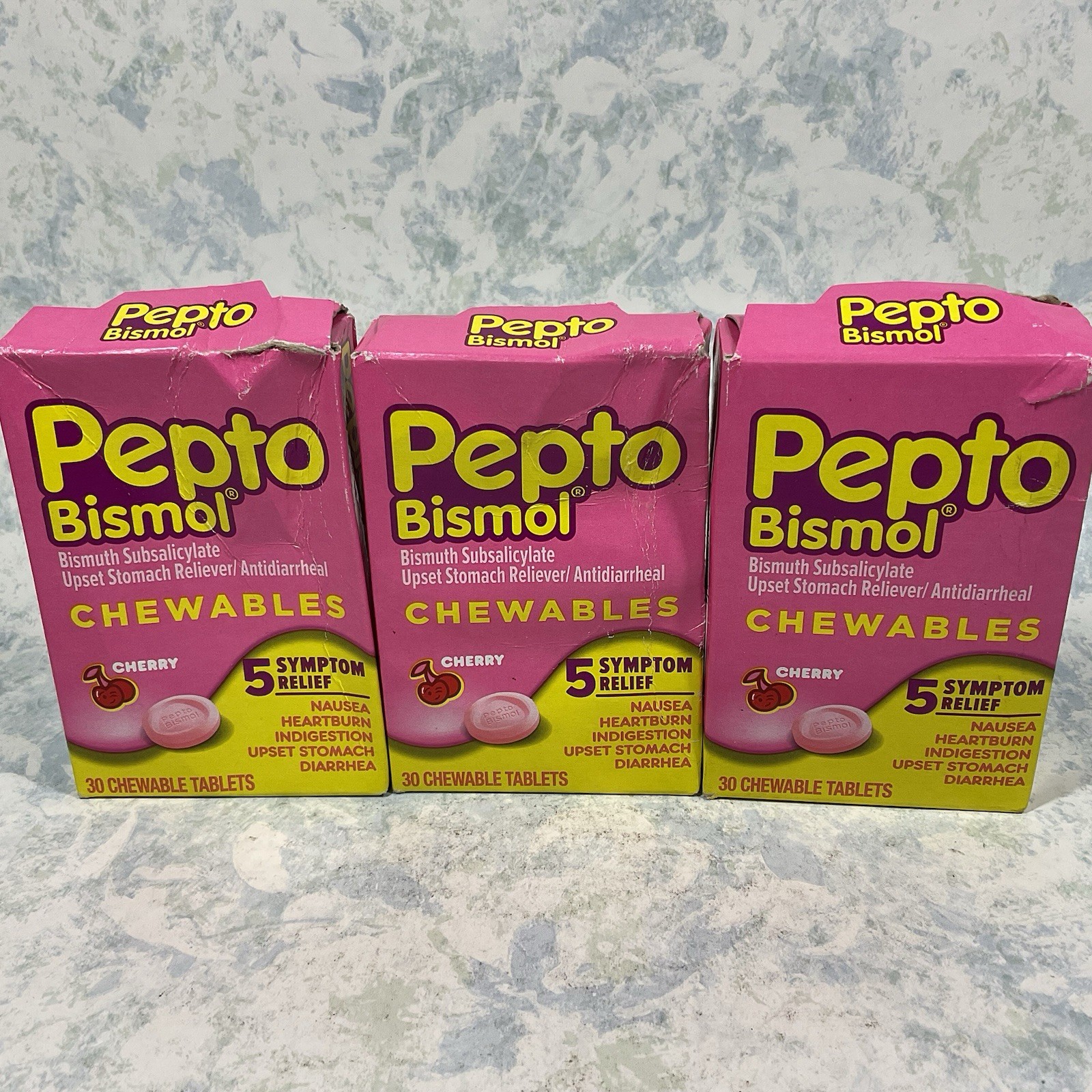 Chewable Tablets For Nausea, Heartburn Relief 30 Ct ( Lot of 3 ) Exp 05/27