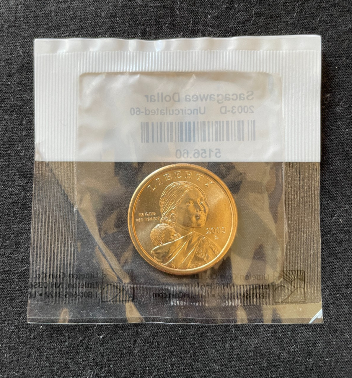 2003-D Sacagawea Dollar, Uncirculated MS in Original Littleton Coin Packaging