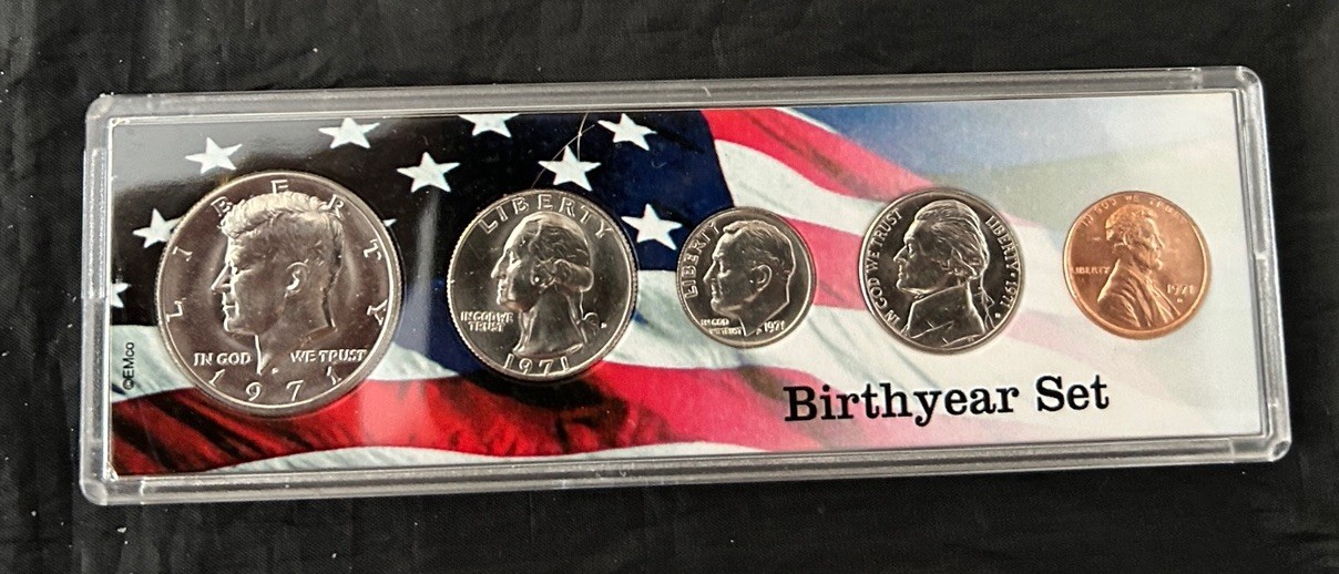 1971 Birth Year Set 5 Bright Uncirculated Coins FREE SHIPPING