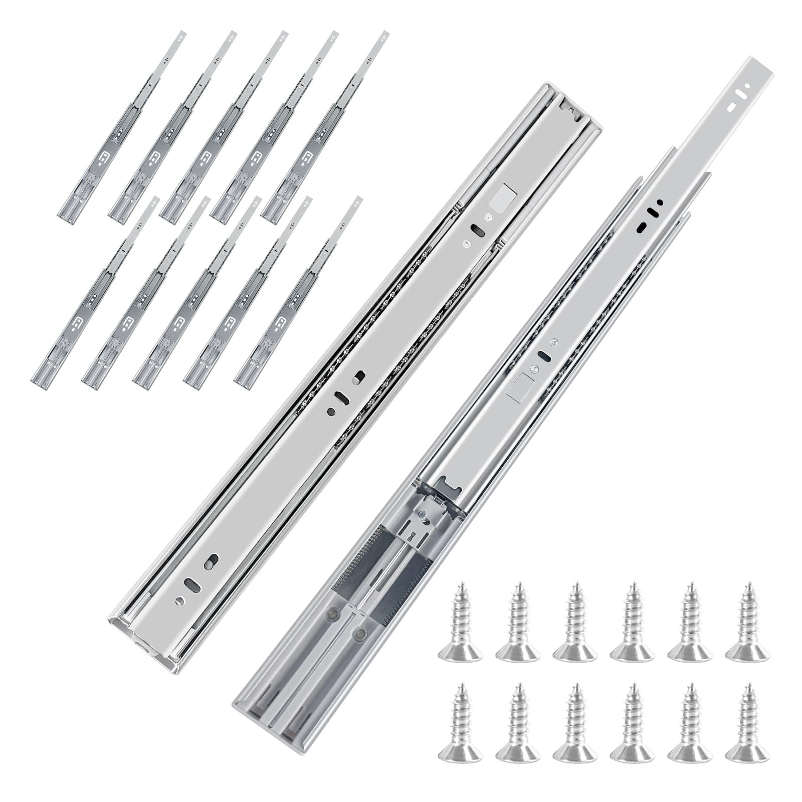 16 inch Soft Close Drawer Slides 6 Pairs Ball Bearing Full Extension Cabinet ...
