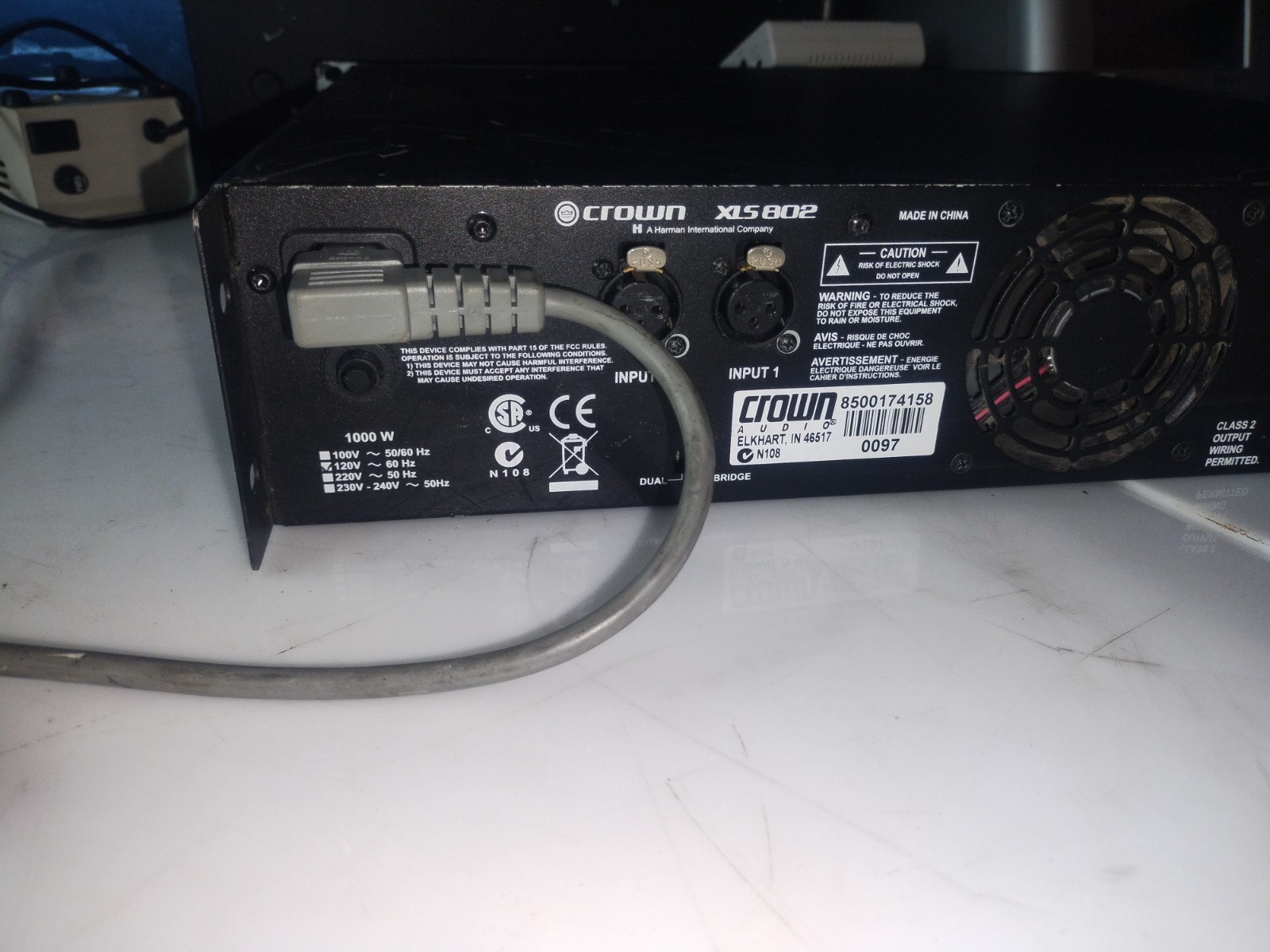 Crown XLS 802 2-Channel Power Amplifier.