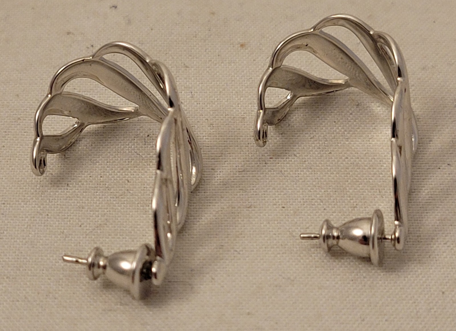 Monet Silver Tone Post Earrings