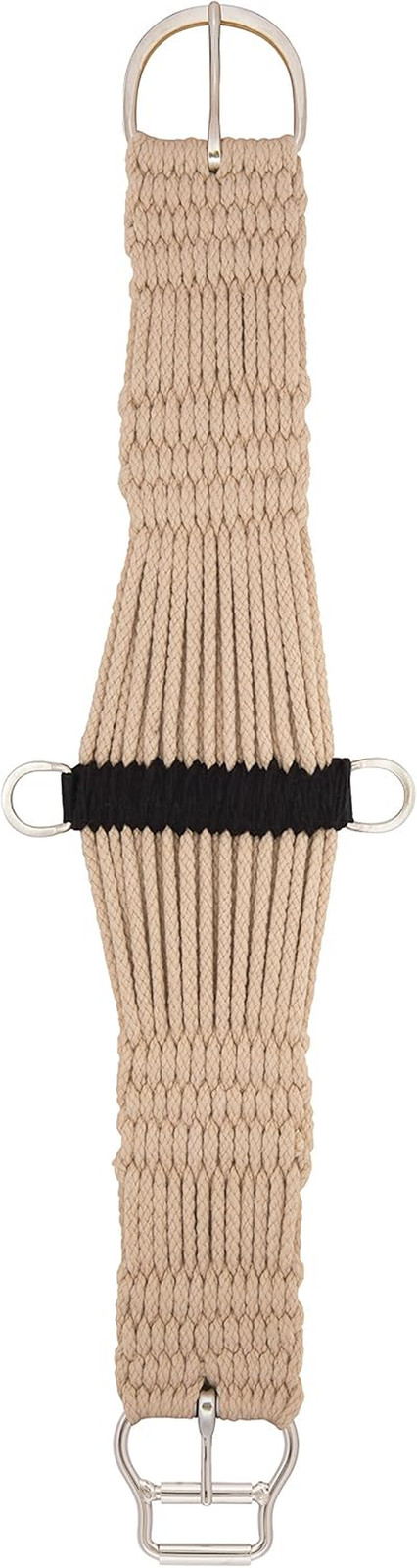Rayon 25 Strand Roper Smart Horse Cinch, Tan/Black, 36