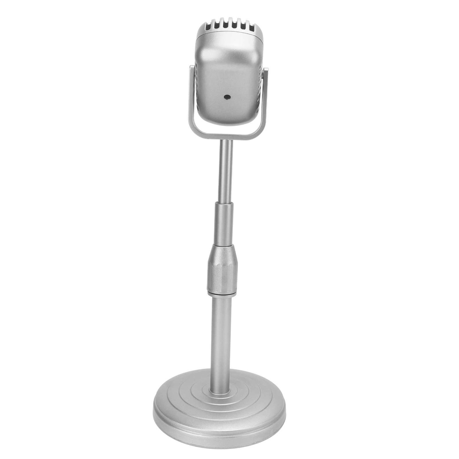 Vintage Microphone Prop Model with Adjustable Stand, Old Fashioned Desktop Mi...