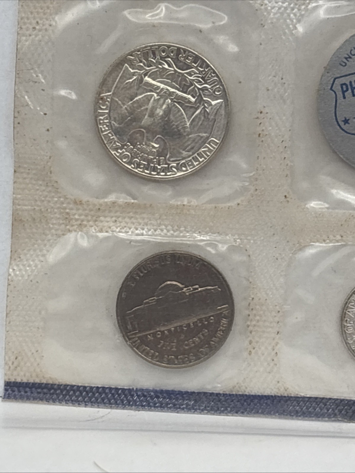 1959 Philadelphia Mint UNCIRCULATED Set Missing Half - 90% silver quarter & dime