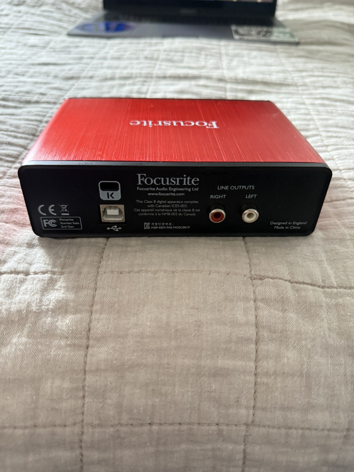 Focusrite Scarlett Solo 2nd Gen USB Audio Interface Studio Recording