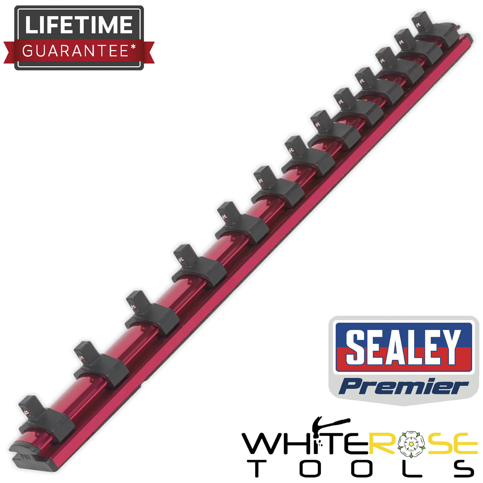 Sealey Socket Retaining Rail Magnetic 1/4"Sq Drive 13 Clips Premier