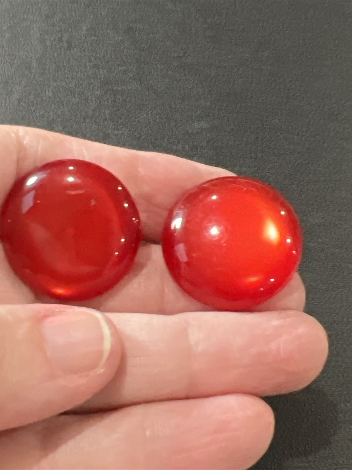vintage red lucite Screw Back Earrings