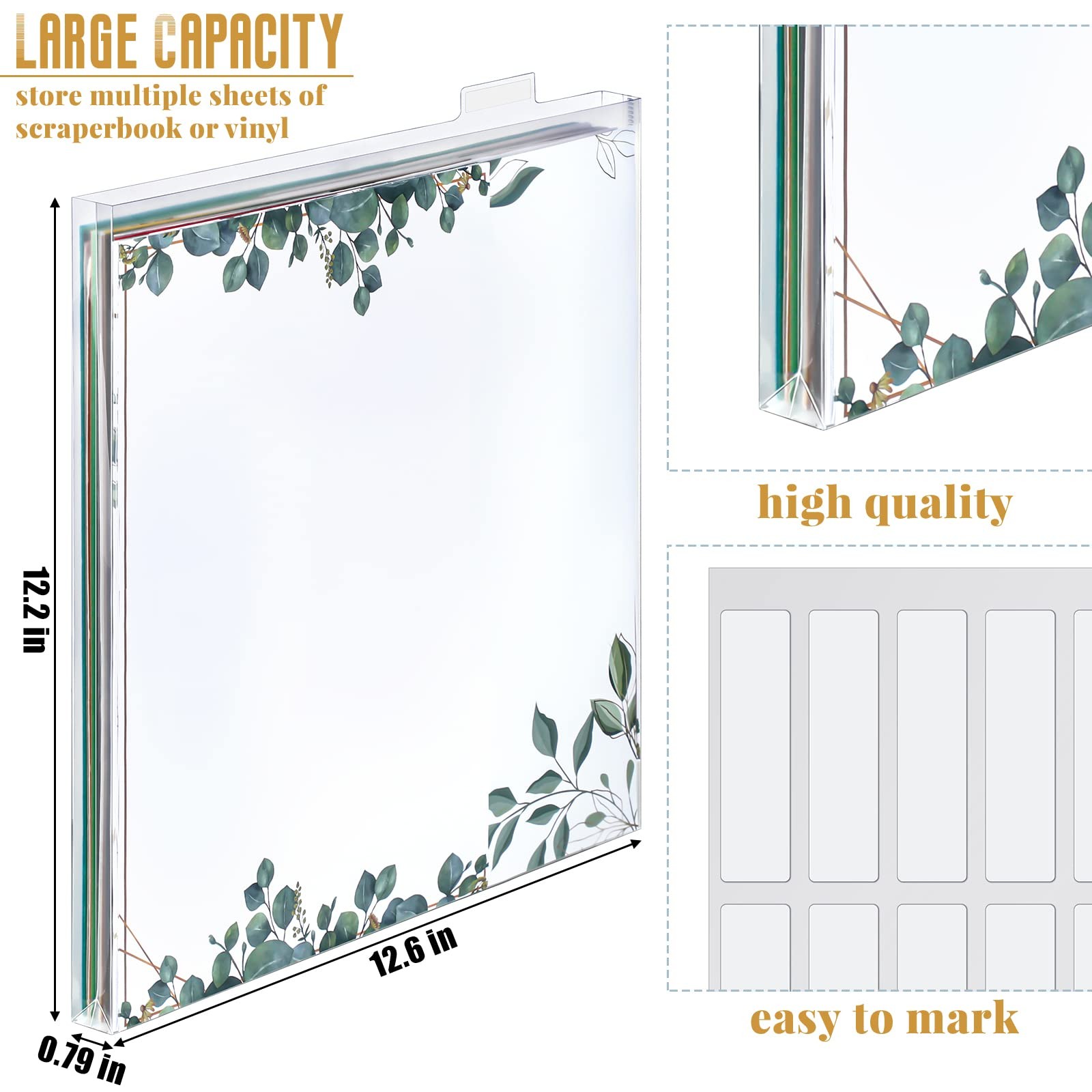 20 Set 12 x 12 Scrapbook Paper Storage Organizer Clear Top Loading Files