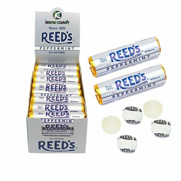 REED'S PEPPERMINT HARD CANDY 7 PIECE ROLL - (24 ROLLS) - Fresh & Best Value