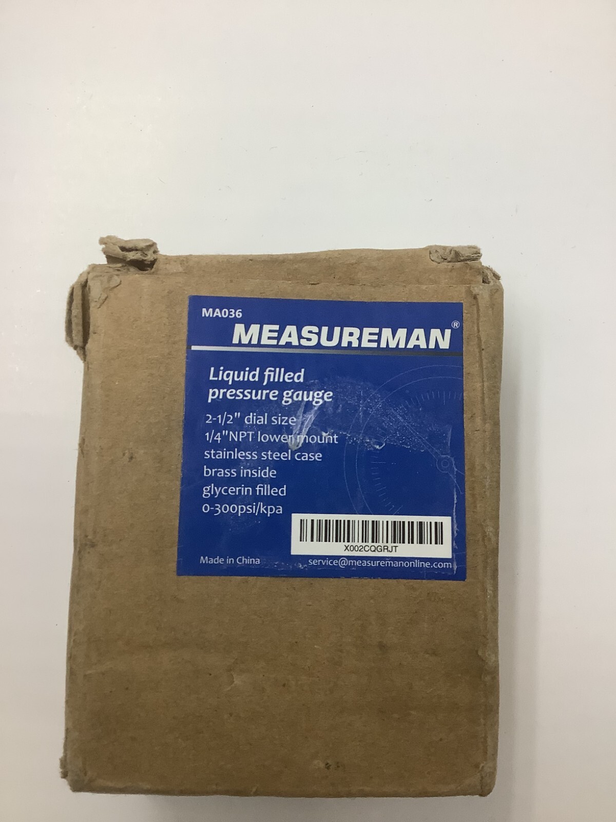 Measureman MA036 Liquid Filled Pressure Gauge 0-30Psi/kpa 2-1/2" Dial Size