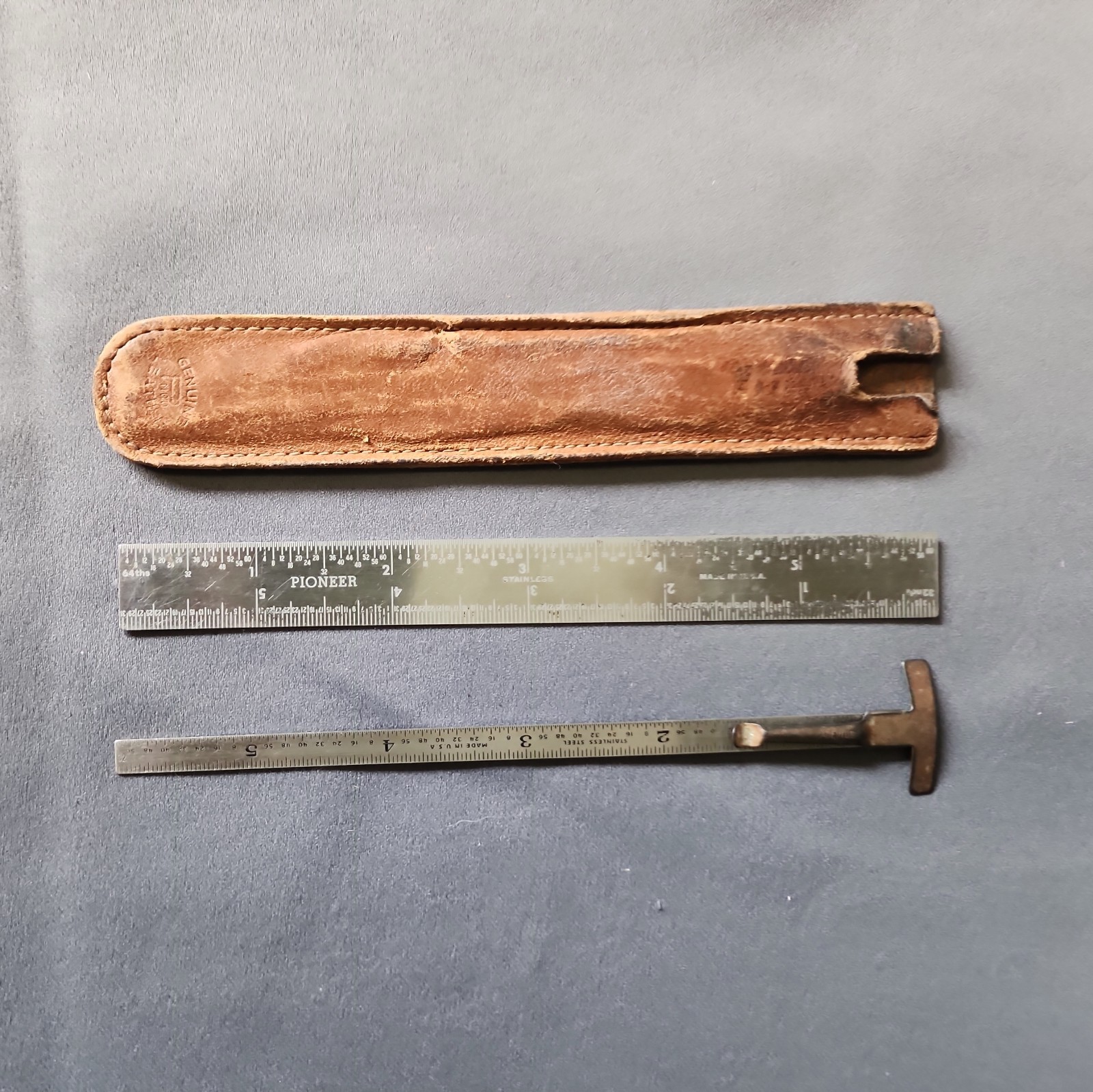 Machinist Engineer Rulers Pioneer Machine Co Ruler with Sleeve and Small Ruler