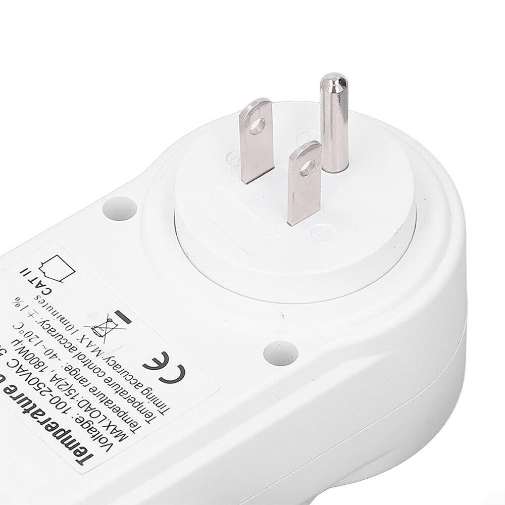 Digital Thermostat Outlet Plug Temperature Controller Heating Cooling with Probe
