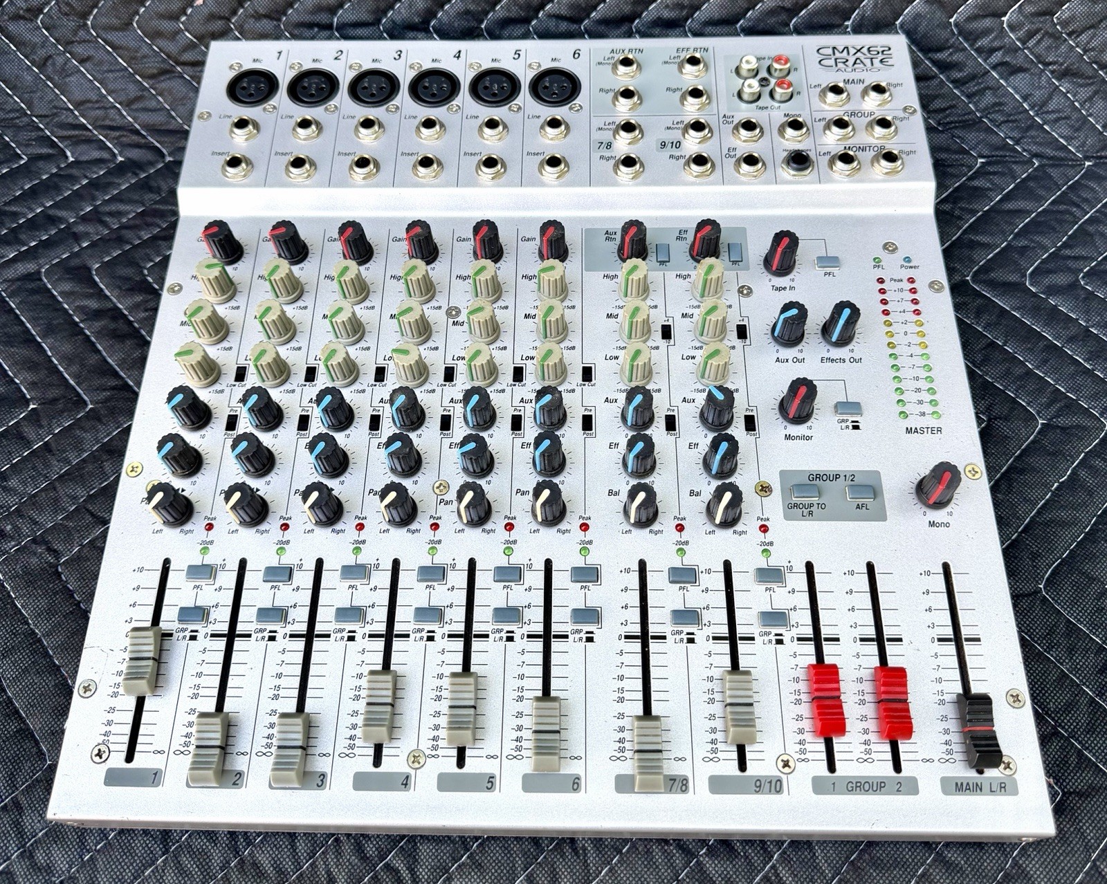 Crate CMX62 10-Channel Audio Mixer Mixing Console w/ Phantom Power Tested Works