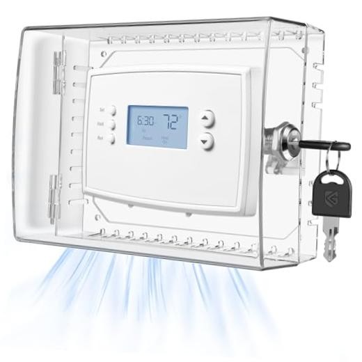 Thermostat Lock Box with Key, Large Thermostat Cover with Lock for Key Lock
