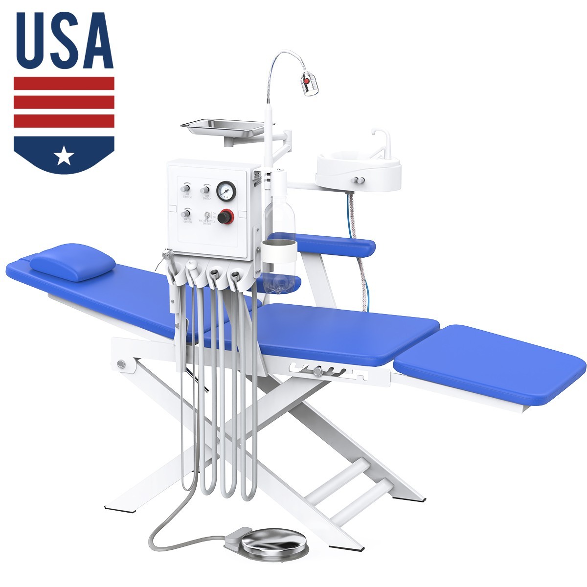 Portable Dental Delivery Unit Case Air Compressor Syringe/Portable Folding Chair