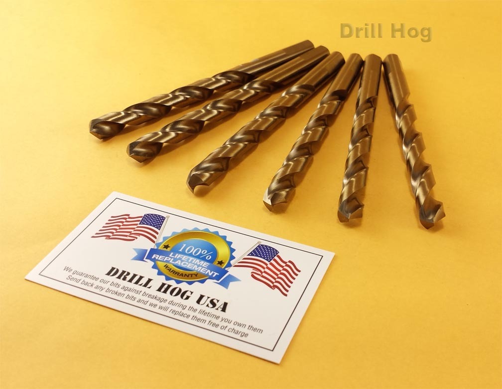 13/32" Drill Bits 13/32" Bit Cobalt M42 Drill Hog® Lifetime Warranty 6 Pack