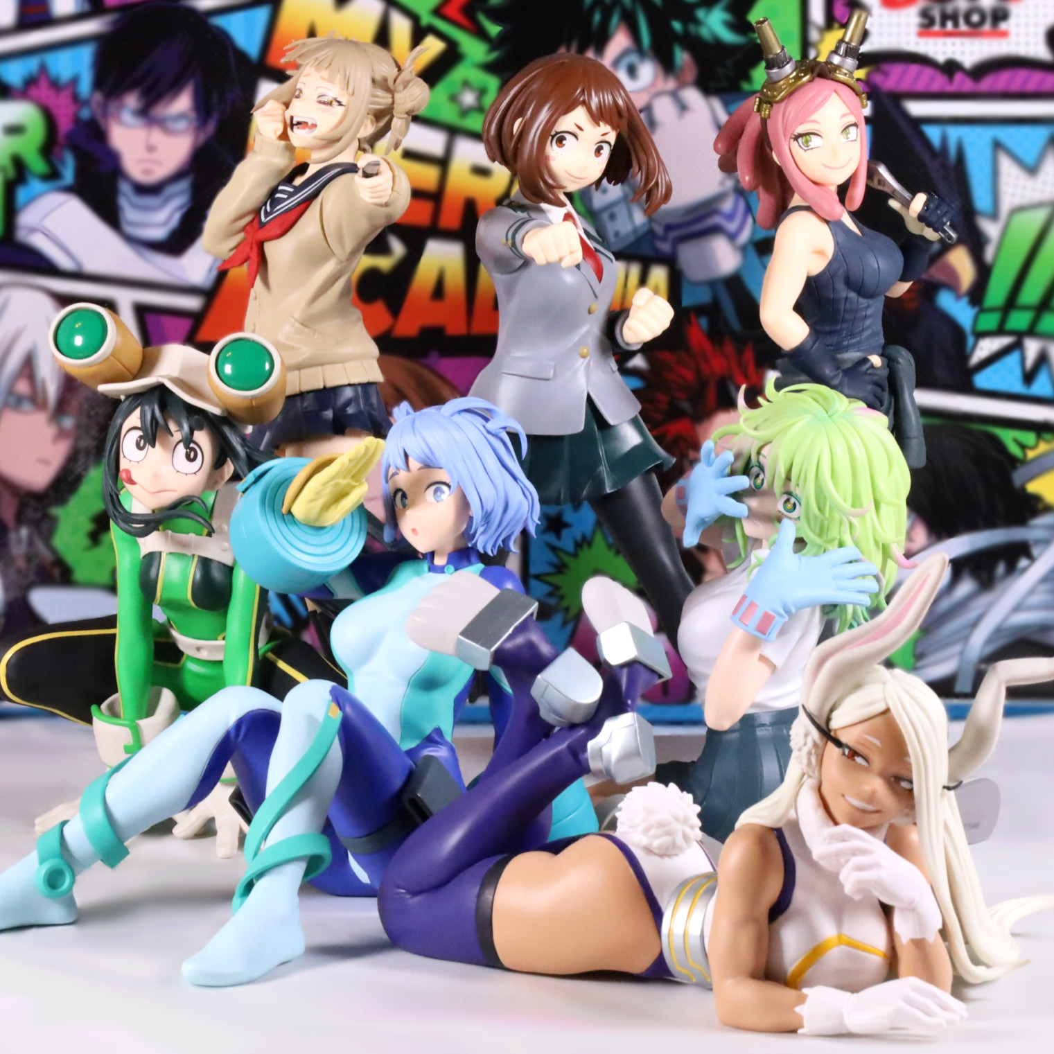 My Hero Academia Figure set of 7 Ochaco Toga Mirko Hatsume Nejire Tsuyu Hagakure