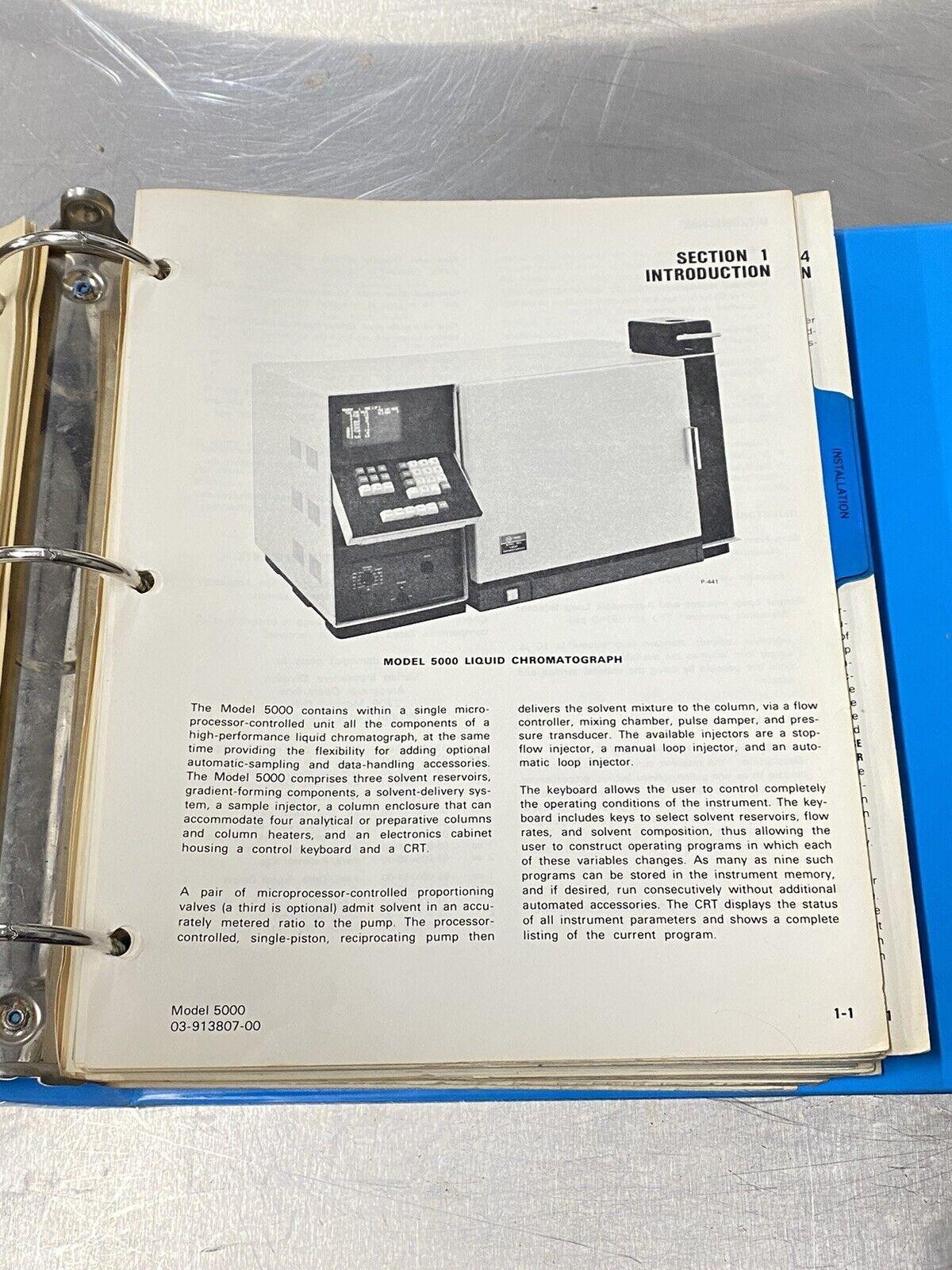 Varian 5000 Liquid Chromatograph - Users Guide / Manual