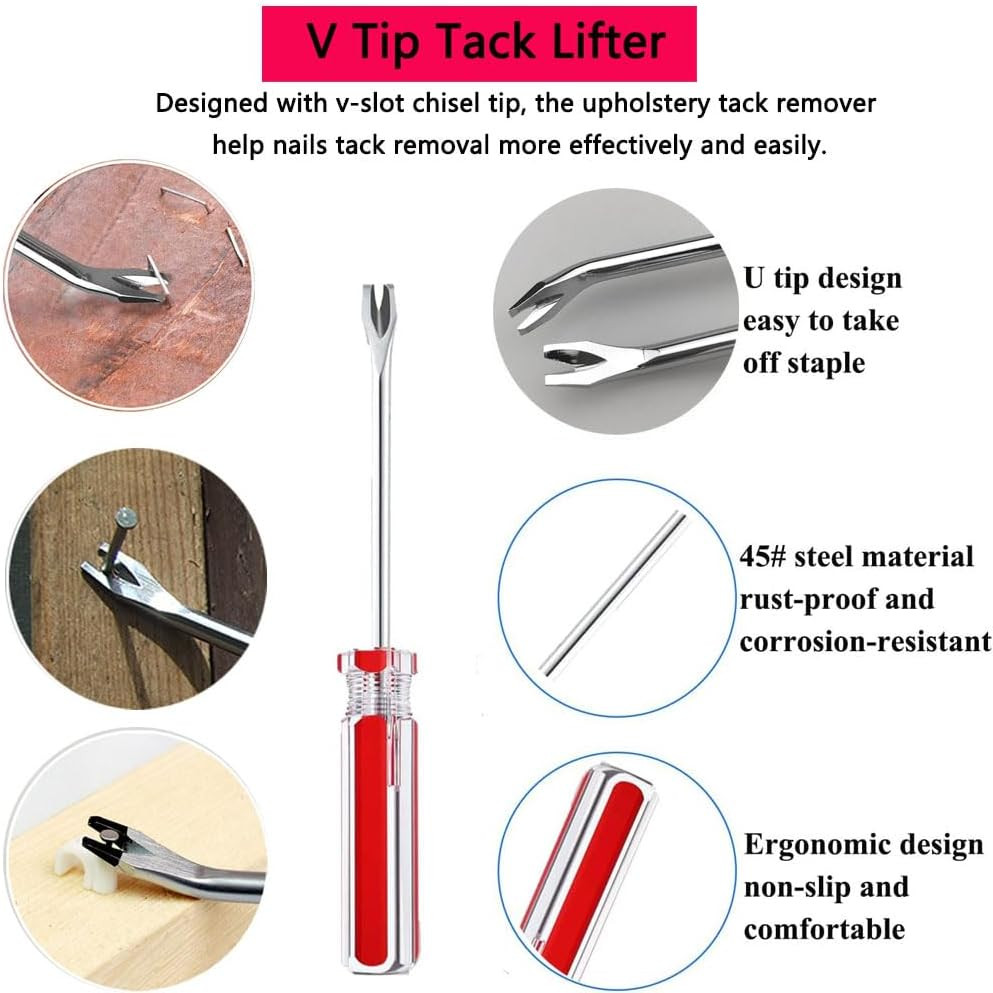 3PCS Heavy Duty Staple Remover Kit with Nail Puller, Tack Lifter Multi Tool for