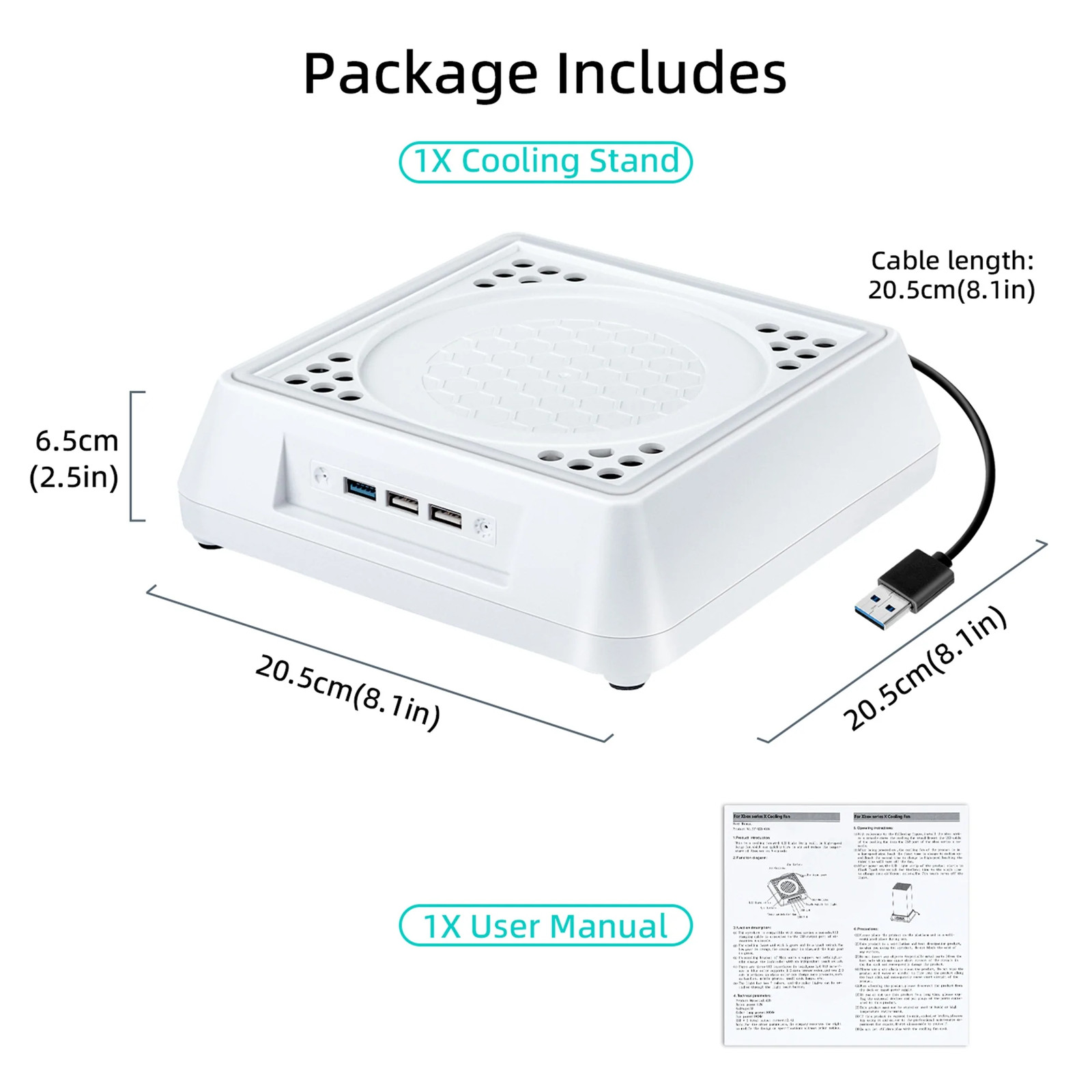 Stand with LED Lighting & Indicator for Xbox Series X Console - White