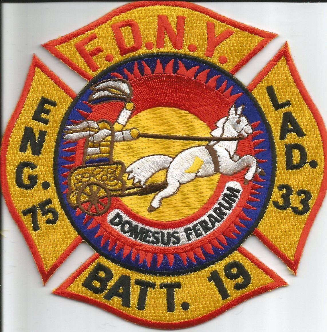 New York City - FDNY Engine-75 / Ladder-33 / Batt-19, NY (5" x 5") fire patch