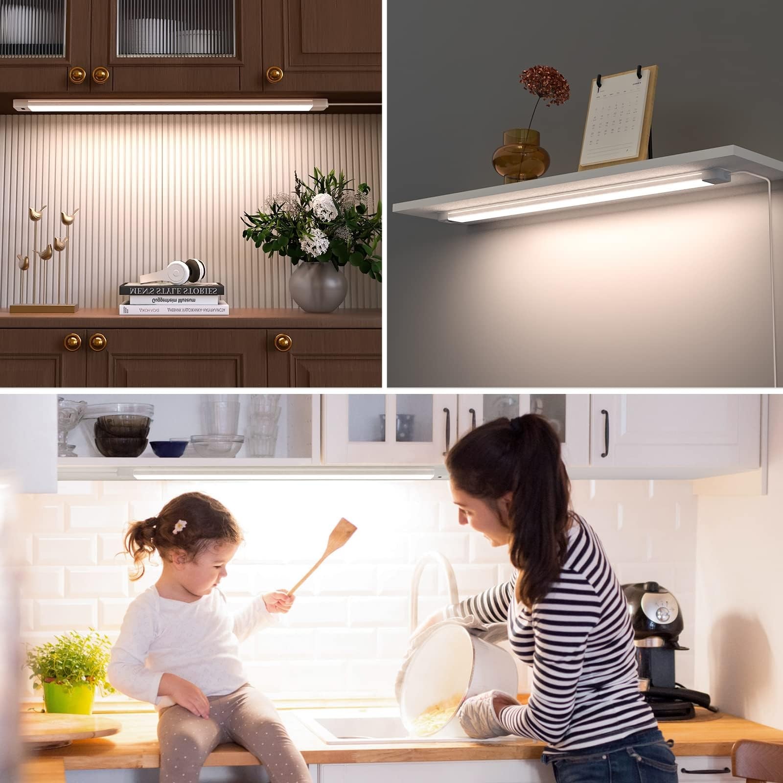 MYPLUS 16 Inch Under Cabinet Lights with Hand Wave, Under Counter Lighting 40...