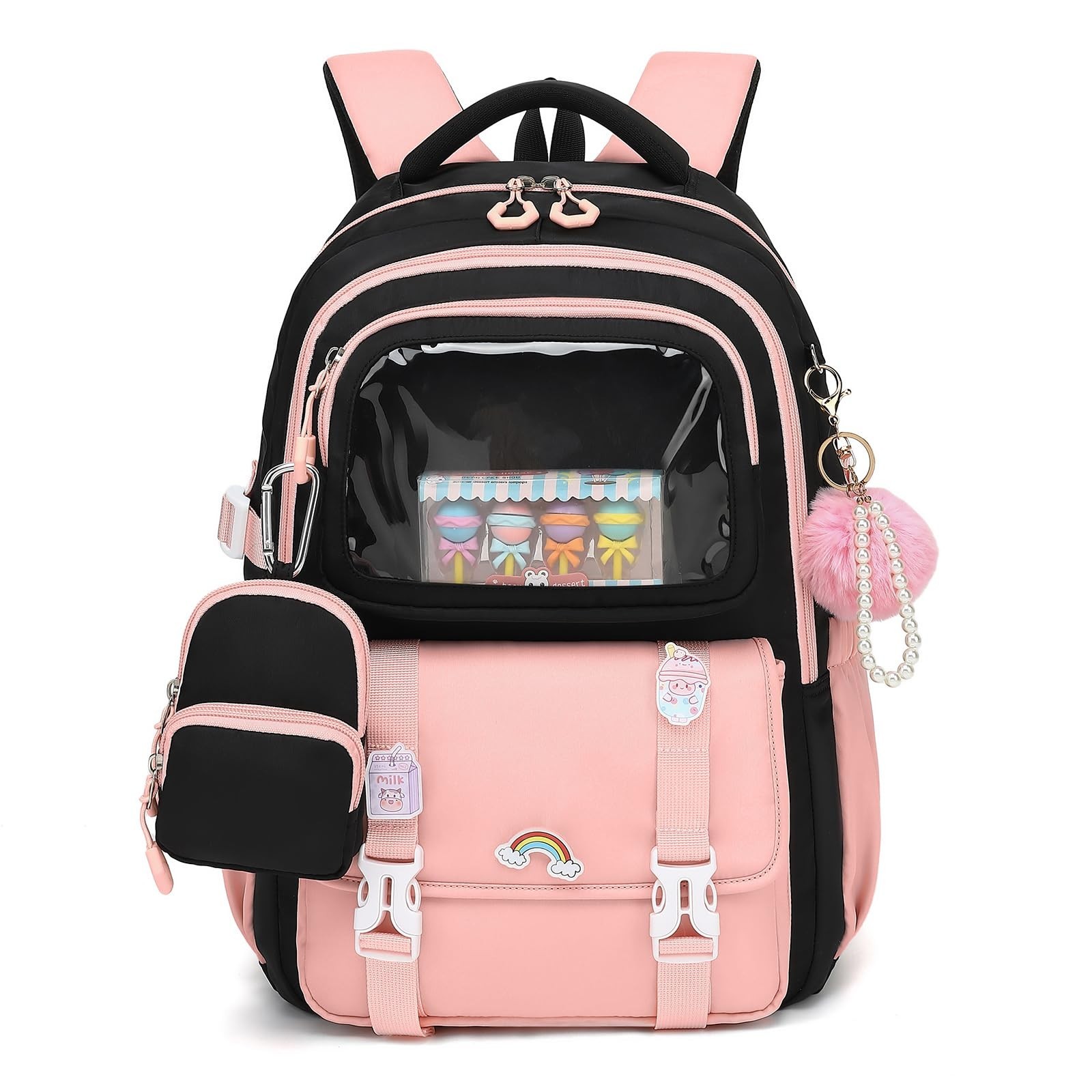 Girls Backpack, Kawaii Kids Backpacks for Girls Multiple Pockets School Bookb...