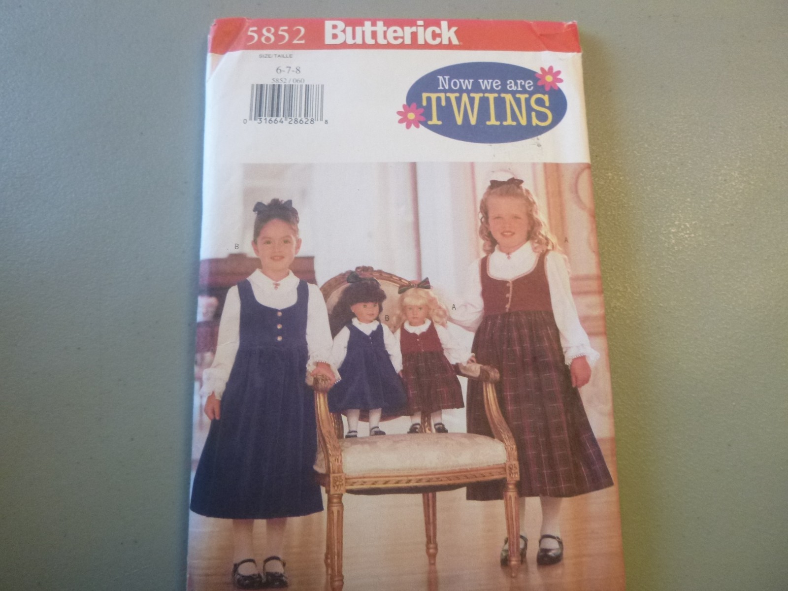 Butterick - Pattern #5852 - Child & Doll Jumper & Blouse - Size 6-7-8 (18" Doll)