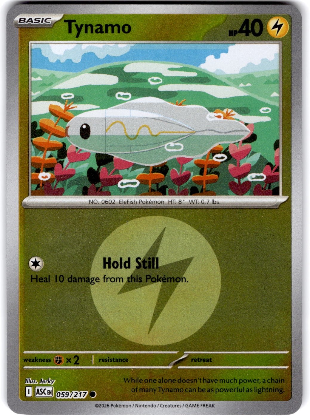 Pokemon Tynamo Ascended Heroes 59/217 Energy Holo Near Mint English
