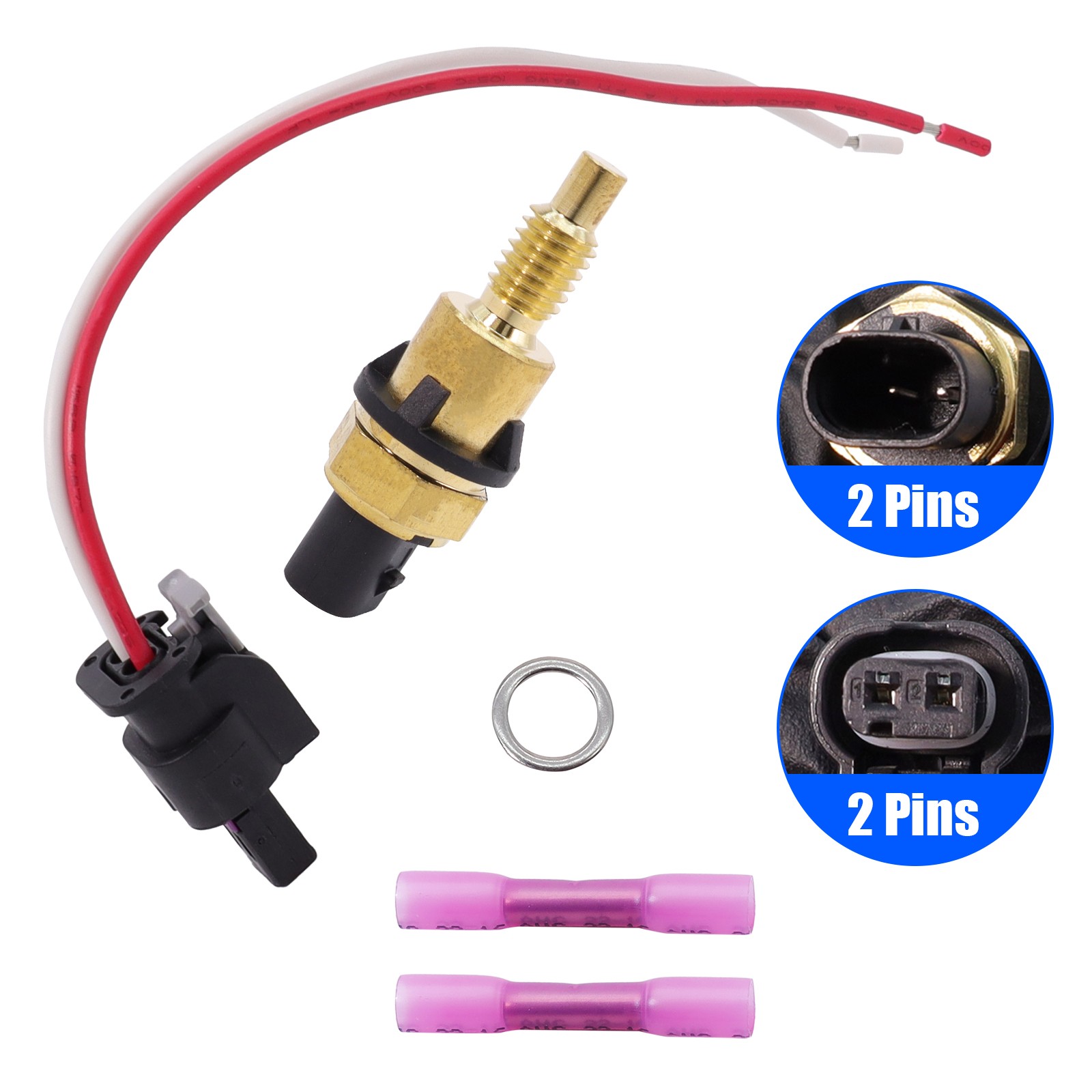 Coolant Temp Sensor W/Connector 12650595 For Buick Cadillac GMC Chevrolet 16-21