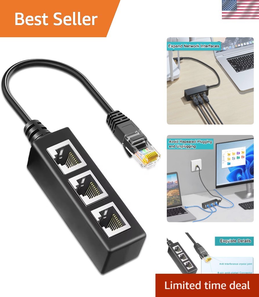 Starlink Compatible RJ45 Splitter 1 to 3 - High-Speed Connectivity Solution