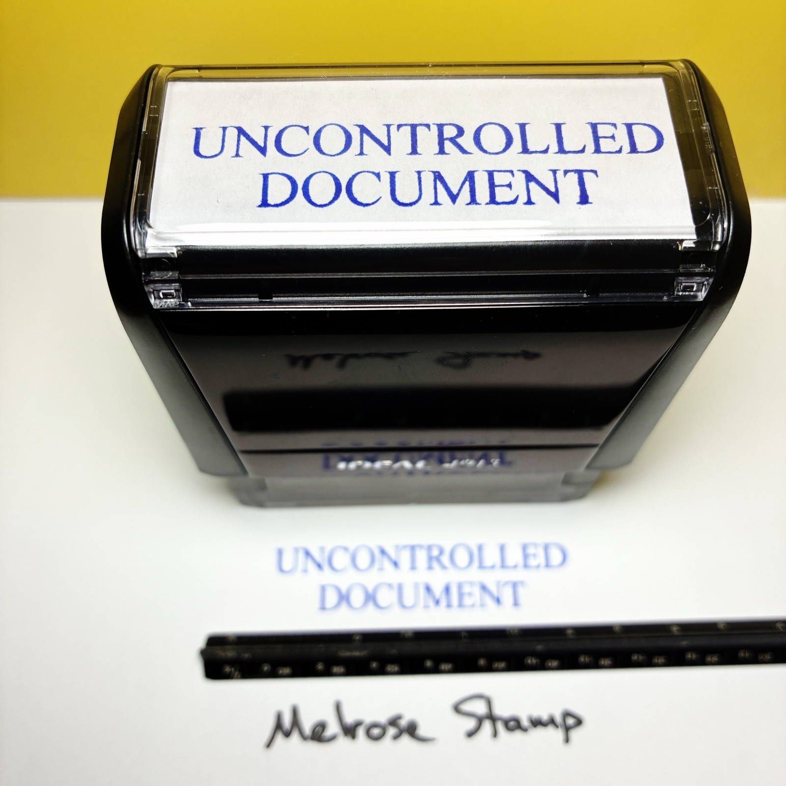 Uncontrolled Document Rubber Stamp Blue Ink Self Inking Ideal 4913