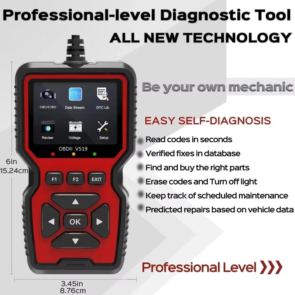 Professional OBD2 V519 Scanner - 2025 Upgraded OBDII + CAN Code Reader**********