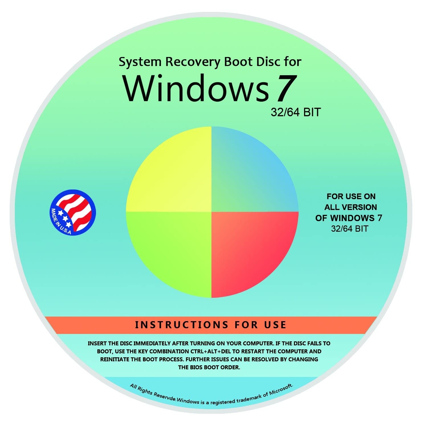 Ralix Reinstall DVD For Windows 7 All Versions 32/64 bit. Recover, Restore,...