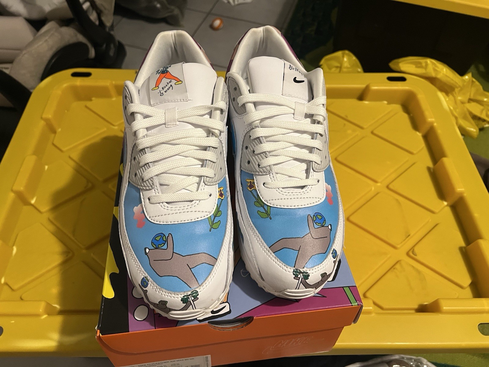 Nike Ruohan Wang Air Max 90 Flyleather Multicolor CZ3992-900 Low Top Sneakers