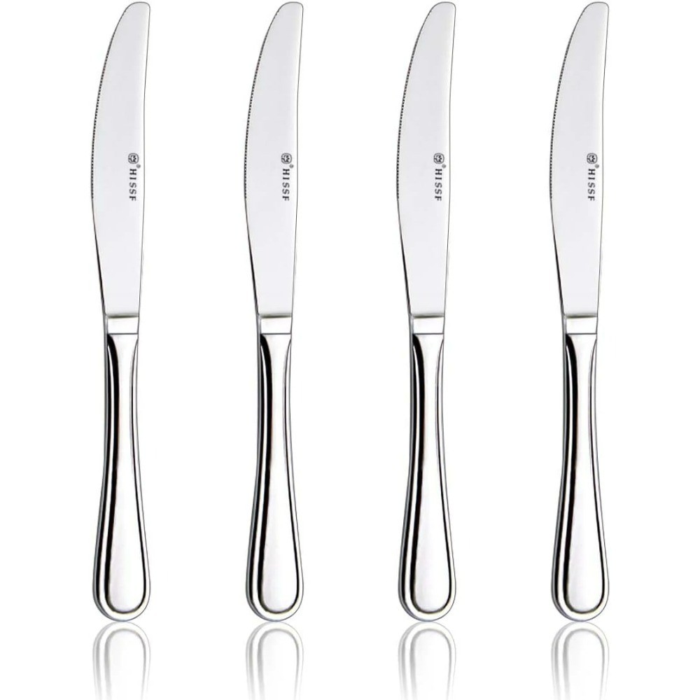 Dinner Knife Set of 4 Stainless Steel Butter Spreading Knives Silverware
