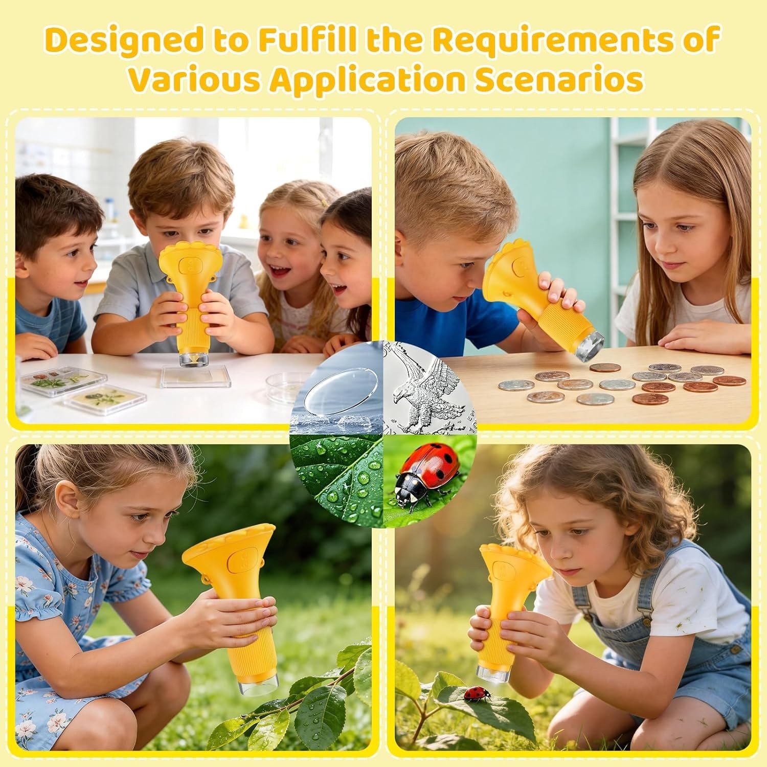 Kids Microscope - 1000X Portable Microscope for Kids, Photo & Video Miniscope...