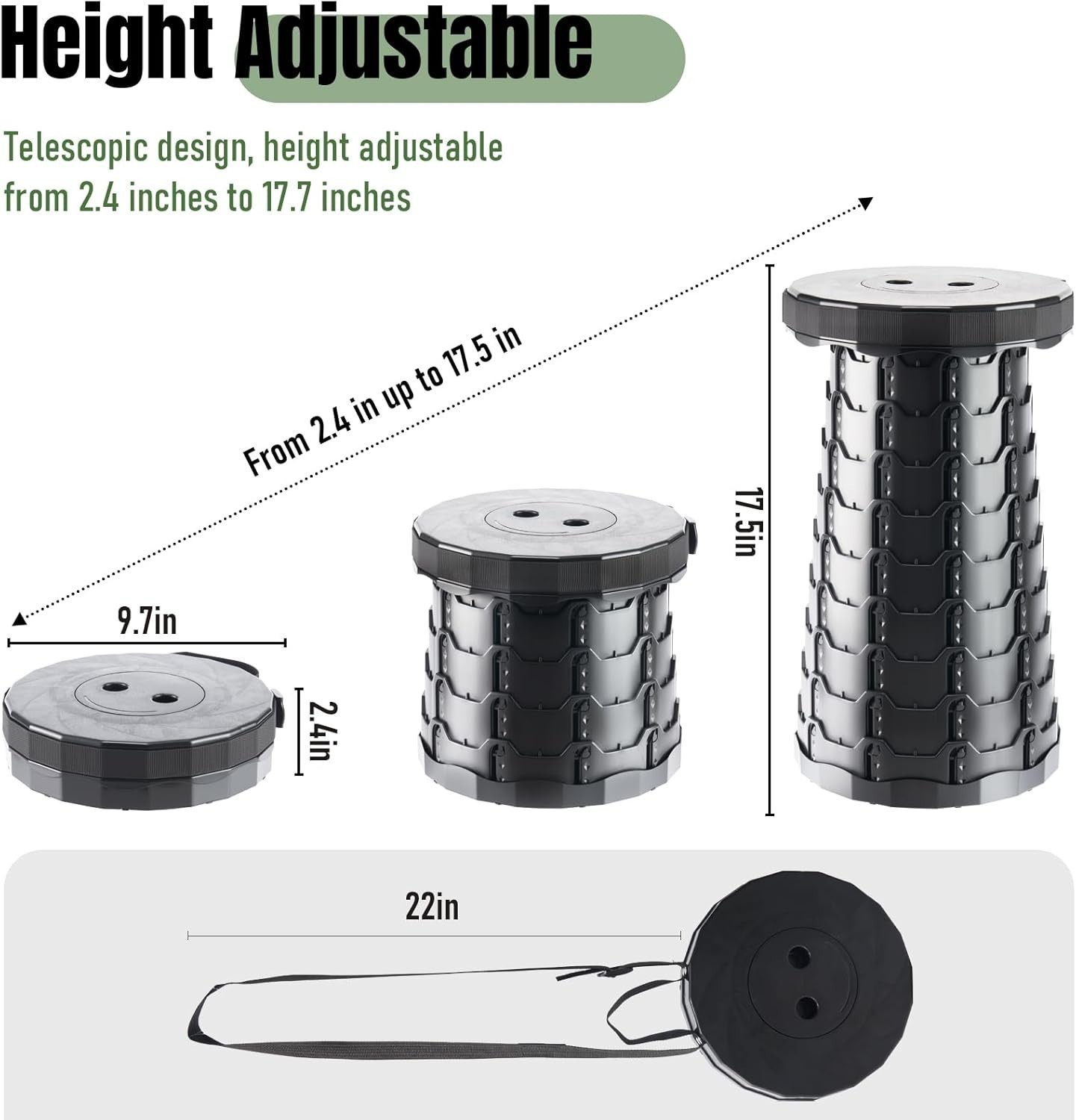 Upgraded Foldable Stool Thickened Portable Collapsible Stool Retractable Stool