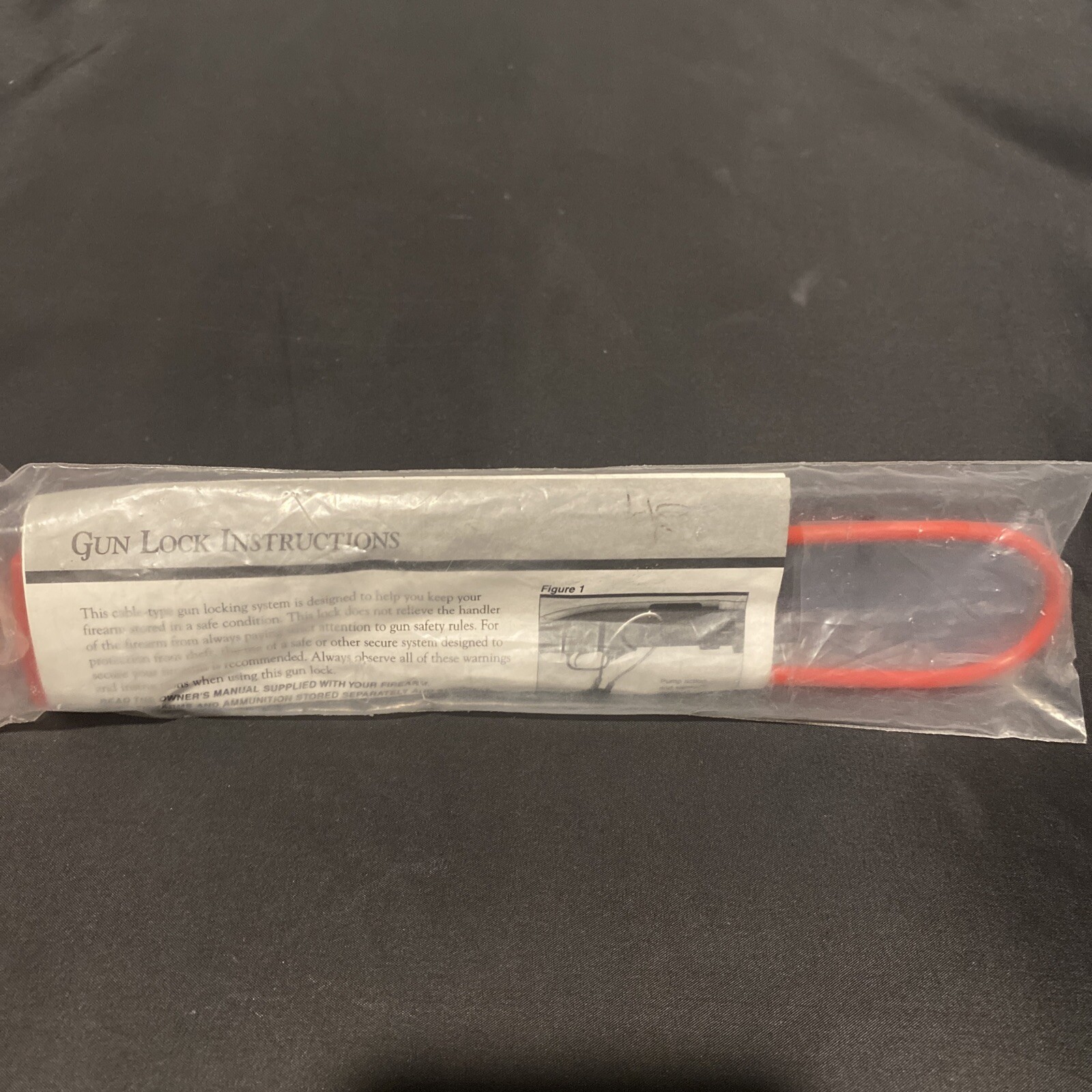 New Red Firearm Safety Cable Lock 15" with 2 Keys and Directions