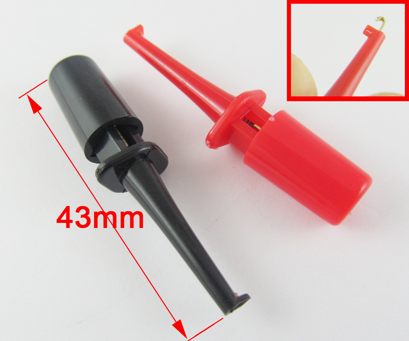 1000pcs 43mm Single Hook Clip Round Grabbers Test Probes Hook Clip SMD IC Hook