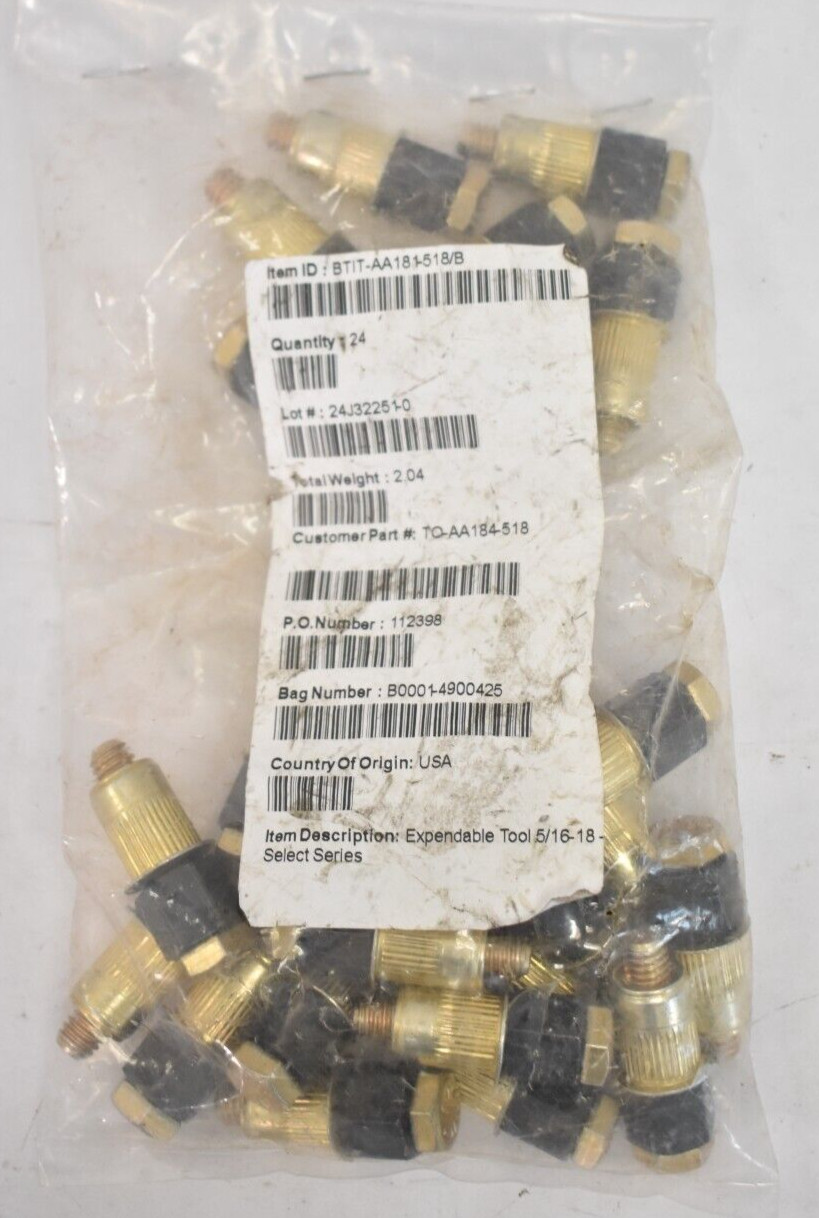 Lot of 24 Expendable Tools 5/16"-18 Select Series Device BTIT-AA181-518/B