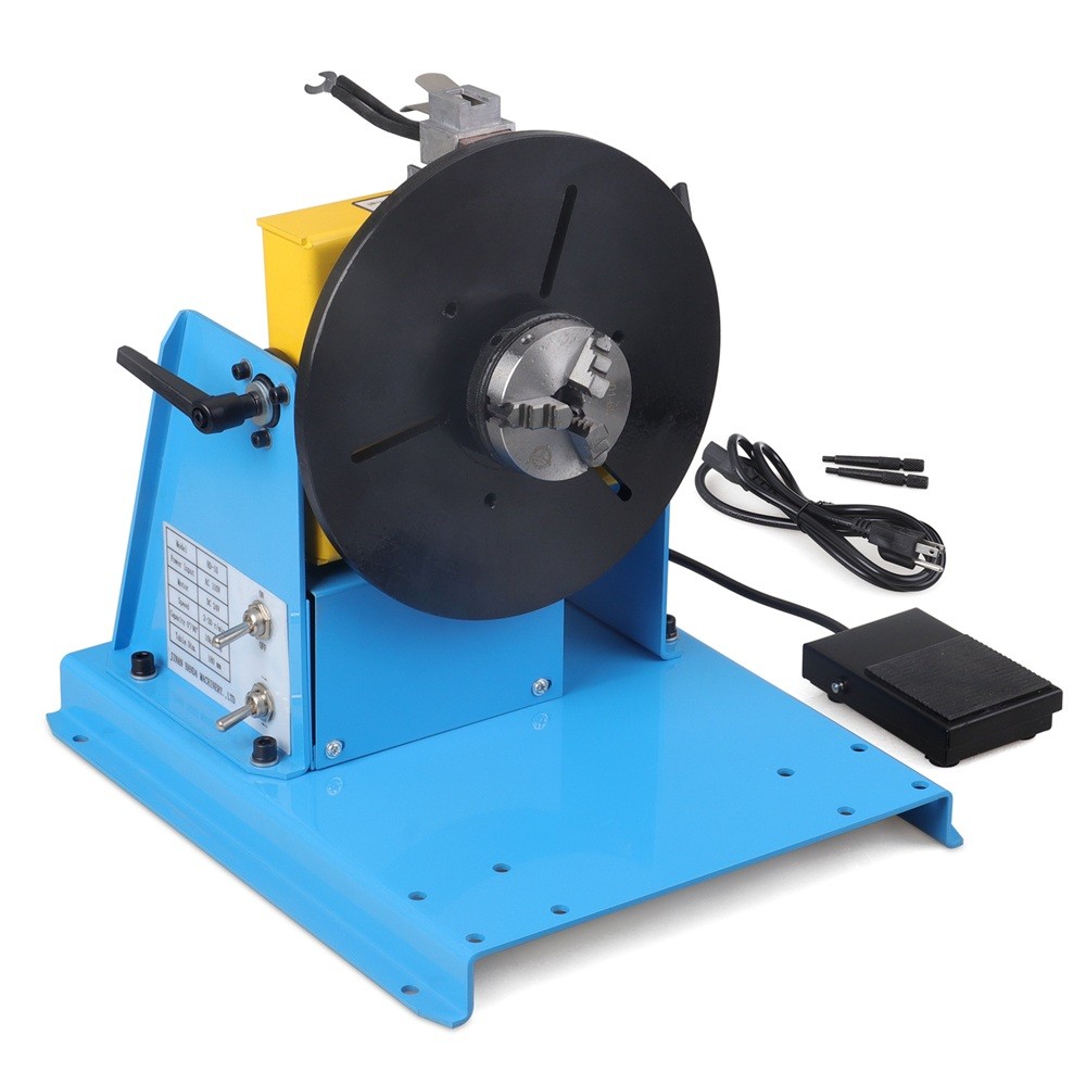 Rotary Welding Positioner 10KG Load Capacity 65mm Chuck Variable Speed Turntable