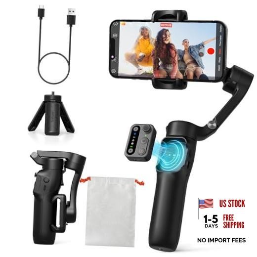 Foldable Phone Gimbal with Detachable Remote | Detachable iSteady X3 SE Black